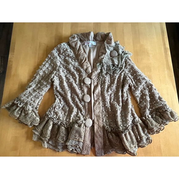 Pretty Angel Sweaters - Pretty Angel Cardigan Size S Small Neutral Tones Lace Girly Boho Magical Women's
